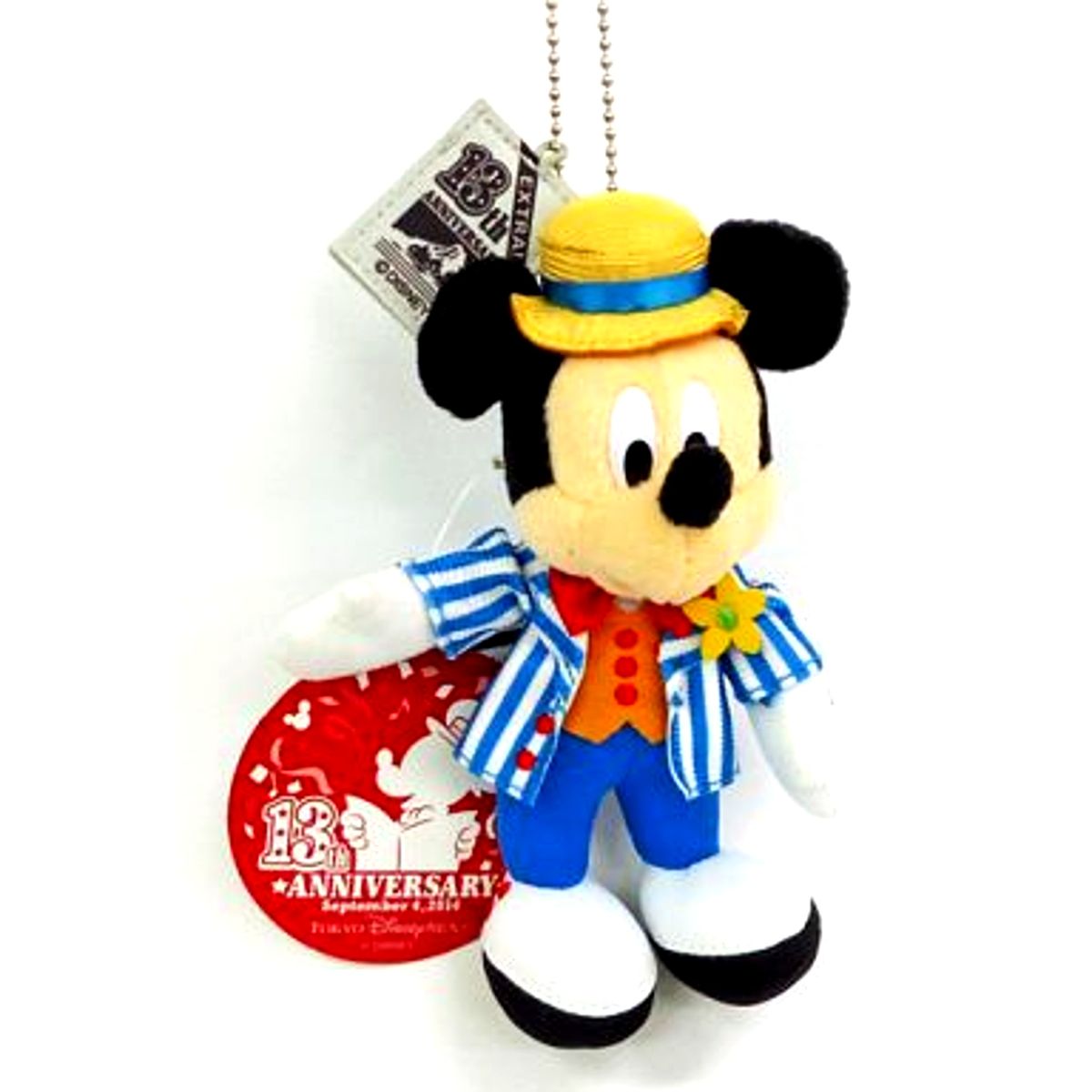 Mickey Mouse Tokyo Disney Sea 13th Anniversary Plush Button Tokyo Disneysea Limited [USED]