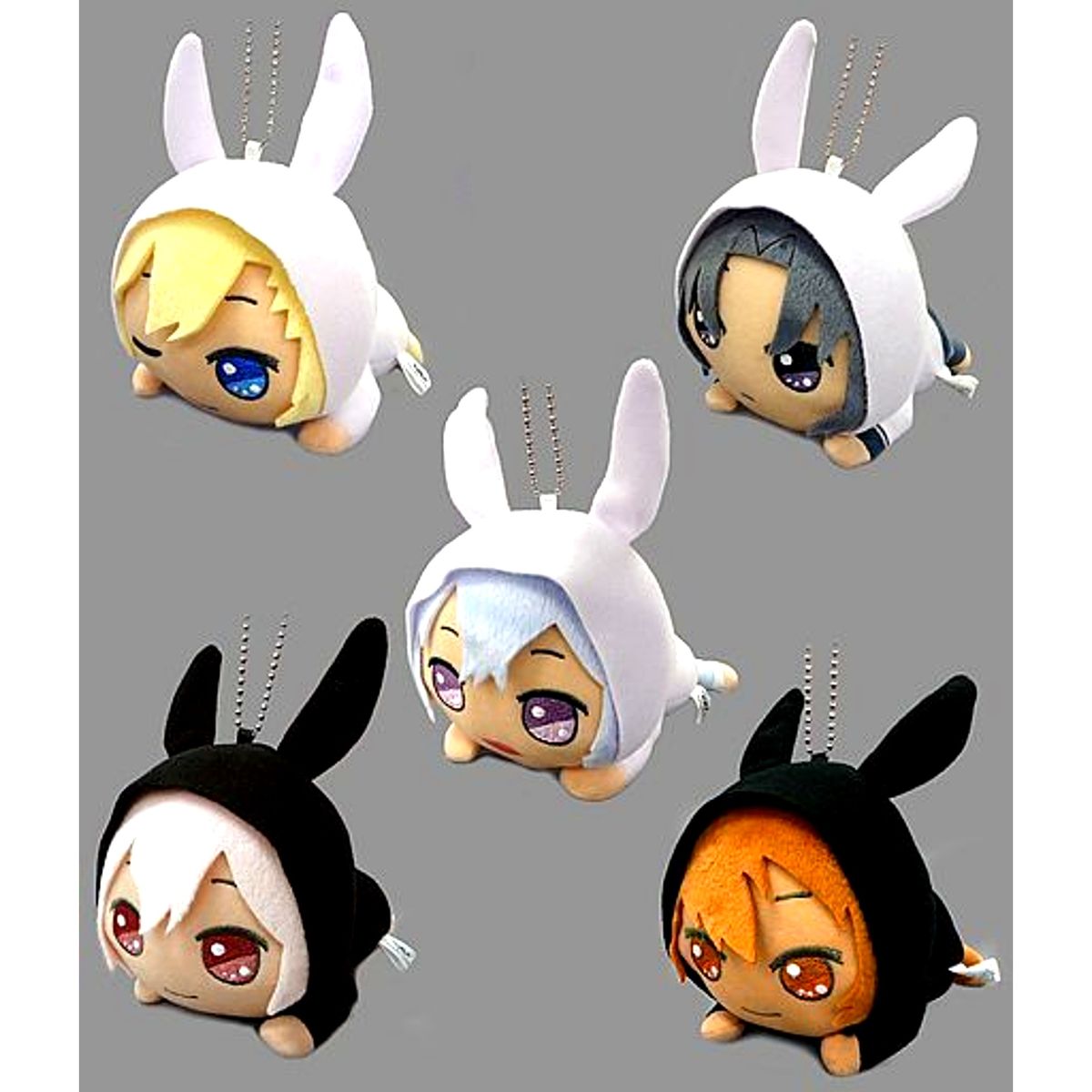 Set of 5 IDOLiSH7 Kiradol Bunny Hoodie Vol.2 Mascot Plush [USED]