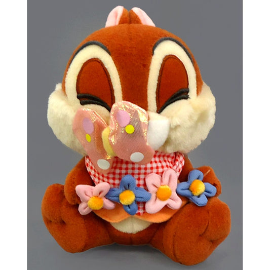 Chip Mickey & Friends Chibi-zu Flower Cute Size Spring Picnic Style Plush [USED]