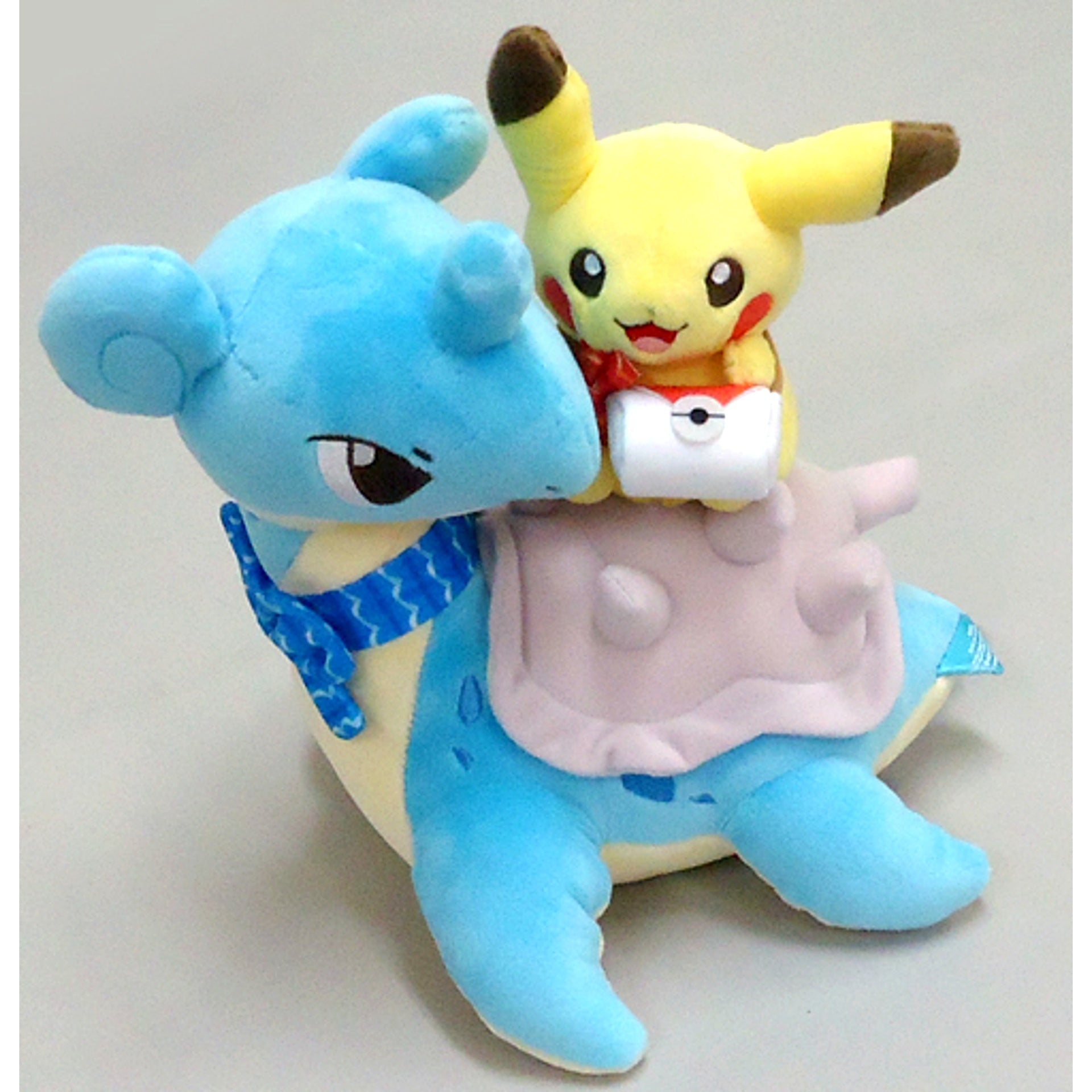 Pikachu and Lapras Riding on Lapras Plush Pokemon Pokemon Center Limited [USED]