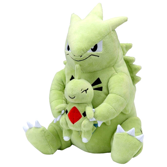 Larvitar and Tyranitar Pokemon Taiki-Bansei Hugging Plush Pokemon Center Limited [USED]
