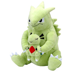 Larvitar and Tyranitar Pokemon Taiki-Bansei Hugging Plush Pokemon Center Limited [USED]