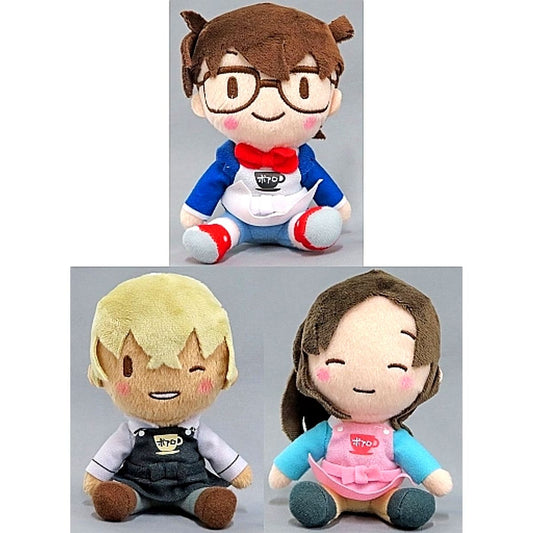 Set of 3 Detective Conan Fuwapuchi Mini Plush Conan Toru Amuro Azusa EX [USED]