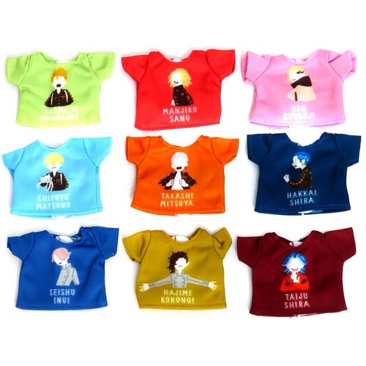 Set of 9 Tokyo Revengers Yuru Palette T-Shirt Collection for Kumamate Miniature Costume [USED]