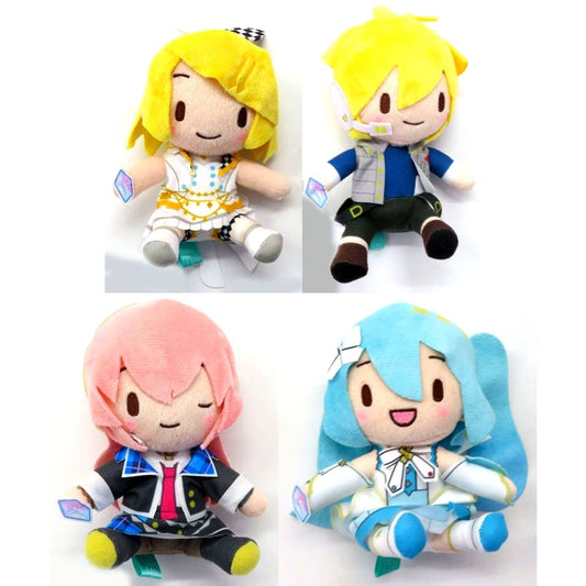 Set of 4 Virtual Singer Colorful Stage! The Movie: A Miku Who Can't Sing Fuwapuchi Mini Plush Vol.2 EX [USED]