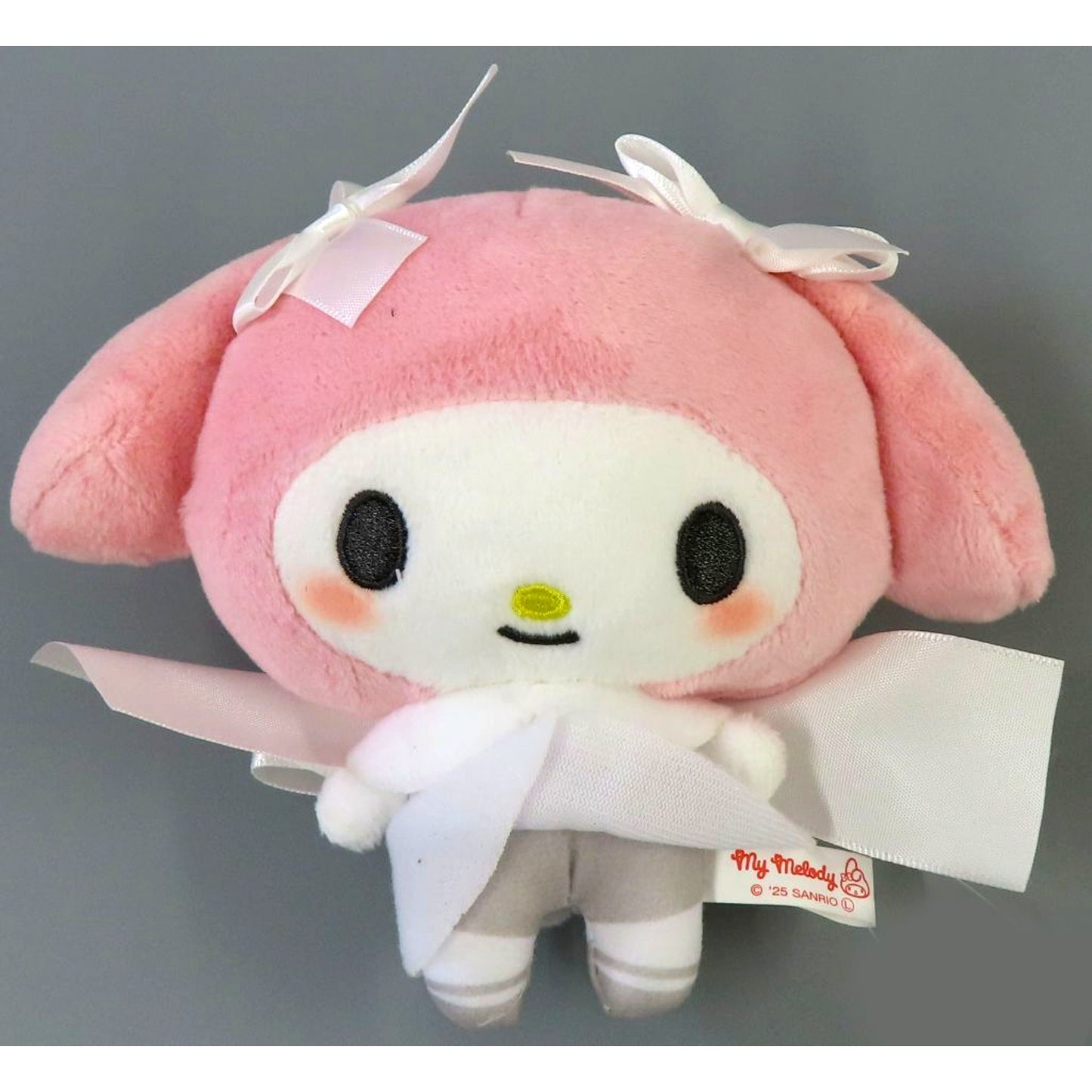 My Melody - B / White Ribbon DE Musubo! Plush My Melody Kuromi [USED]