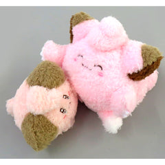 Tearful Cleffa and Clefairy Buruburu Mugyu Plush Pokemon [USED]