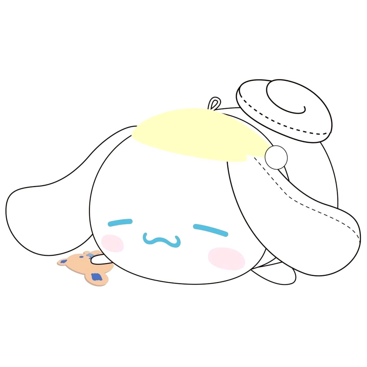 Cinnamoroll Sanrio Characters Potekoro Mascot M Size 3 Plush Good Night [USED]