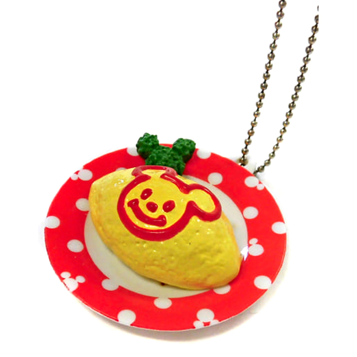 Disney Character Mickey Mouse Omelette Rice 4 Charameshi Mascot Keychains [USED]