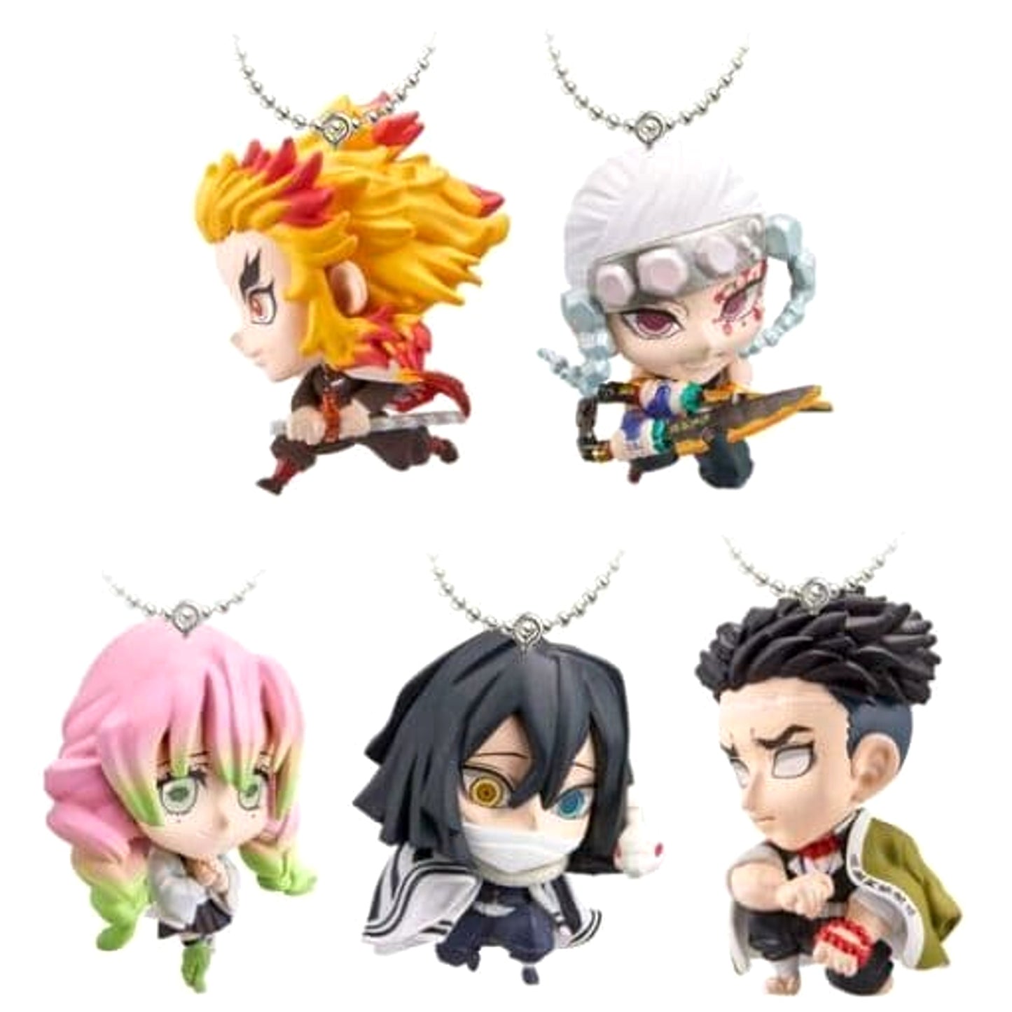 Kyojuro Rengoku & Others Demon Slayer: Kimetsu no Yaiba All 5 Types Set Deformed Mascot 4 [USED]