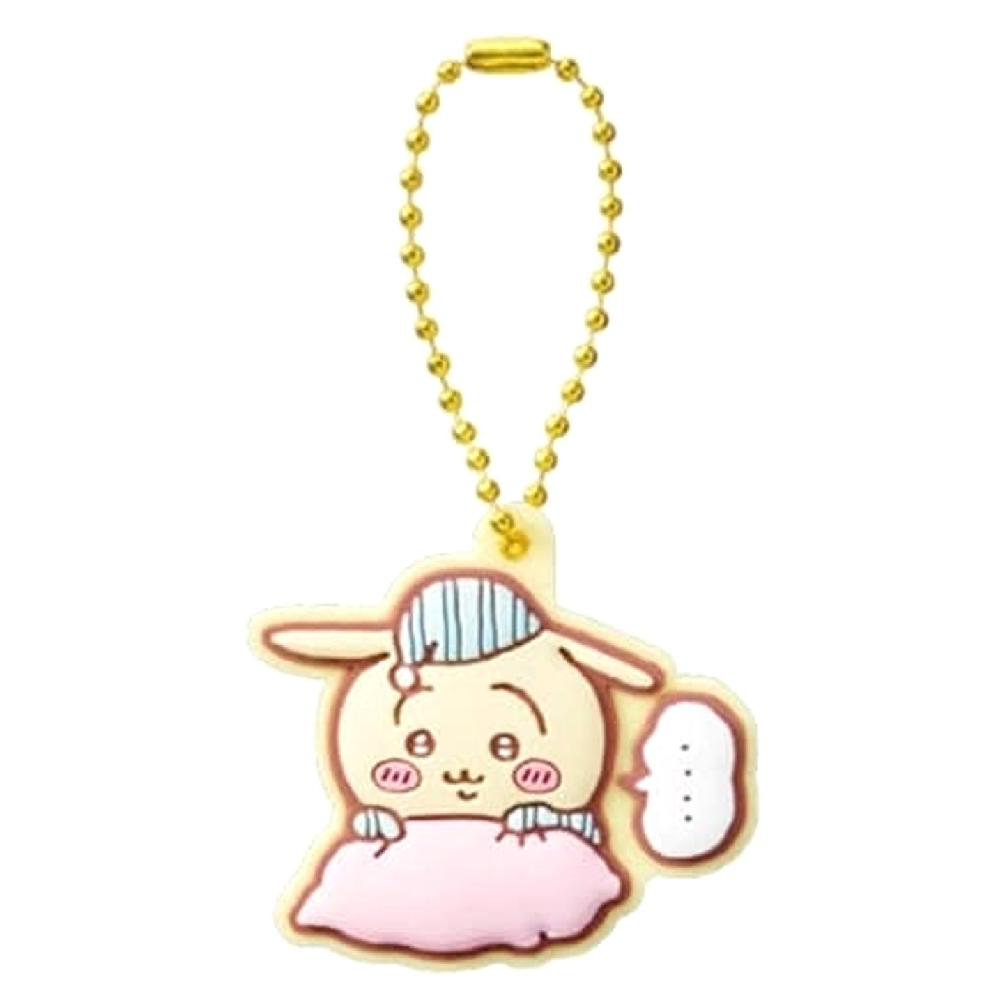 Chiikawa: Nanka Chiisakute Kawaii Yatsu Rabbit Pajamas Stripe Pukkuri Rubber Mascot Gummy Keychains [USED]