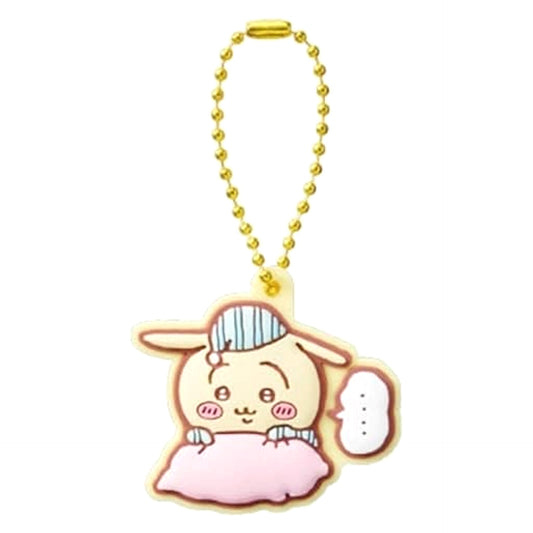 Chiikawa: Nanka Chiisakute Kawaii Yatsu Rabbit Pajamas Stripe Pukkuri Rubber Mascot Gummy Keychains [USED]