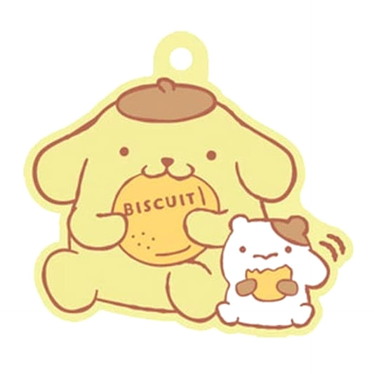 Sanrio Characters Pompompurin 6 Pukkuri Rubber Mascot Gummy 2 Keychains [USED]