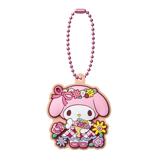 Sanrio Characters My Melody Pukkuri Rubber Mascot Gummy 5 Keychains [USED]