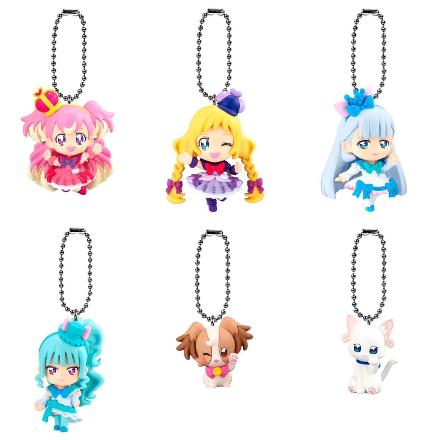 Wonderful Precure! Cure Wonderful & Others Mascot All 6 Types Set Keychains [USED]