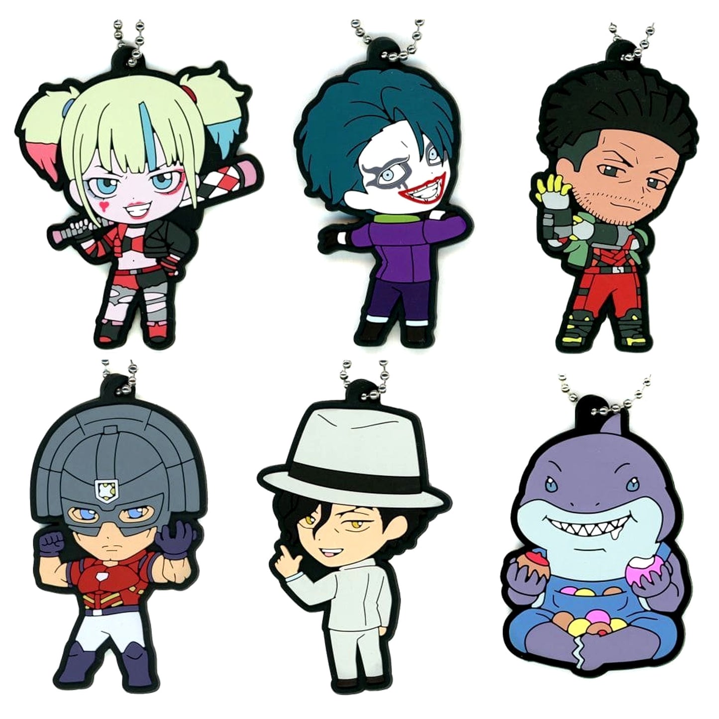 Suicide Squad Isekai Harley Quinn & Others Rubber Mascot All 6 Types Set Keychains [USED]