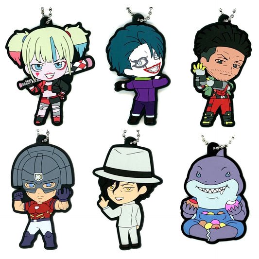 Suicide Squad Isekai Harley Quinn & Others Rubber Mascot All 6 Types Set Keychains [USED]