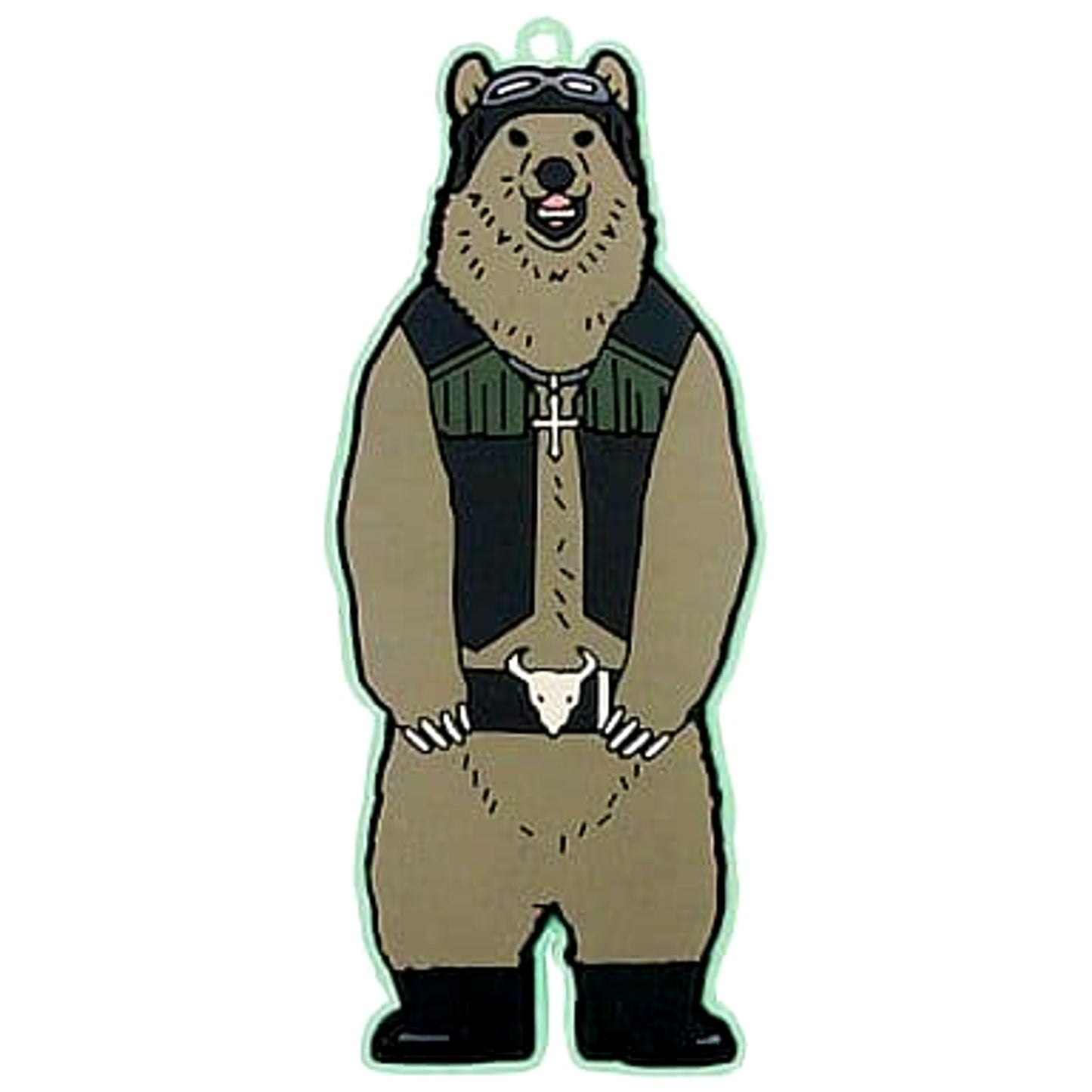 Shirokuma Cafe Grizzly-san 7 Rubber Mascot & Nail Keychains [USED]