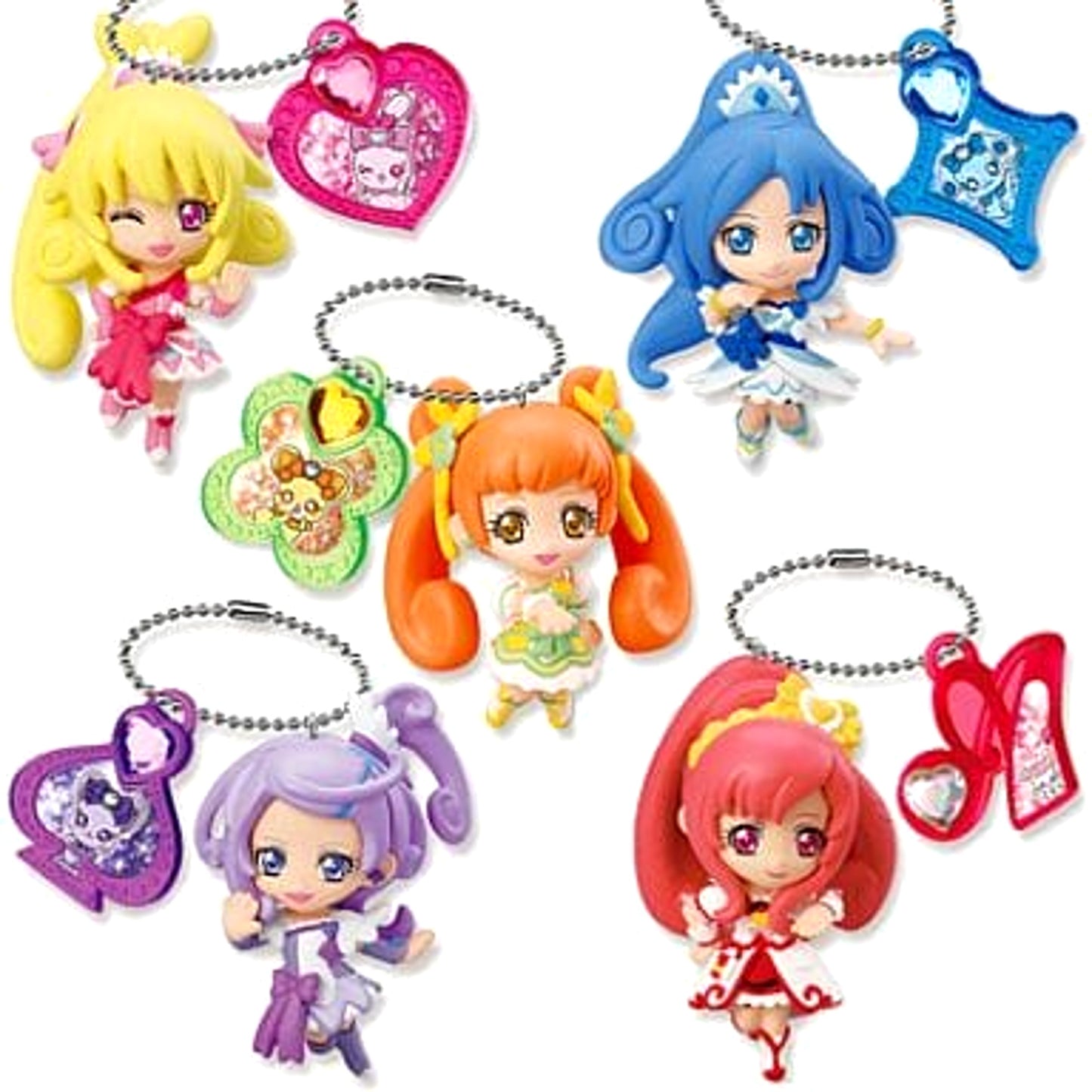 DokiDoki! PreCure Cure Heart & Others Charm Mascot All 5 Types Set Charm [USED]