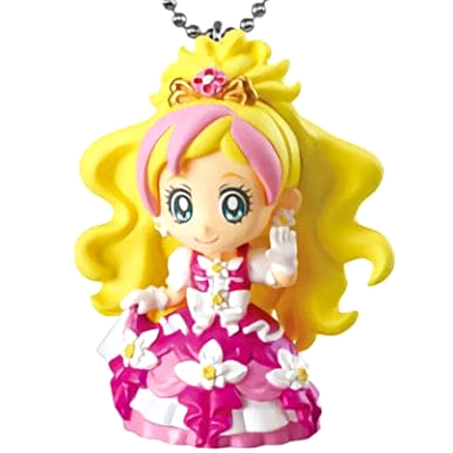 Go! Princess PreCure Cure Flora Miracle Lily Dress Pearl Mascot Keychains [USED]