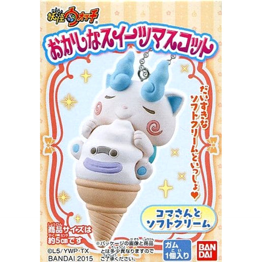Yo-kai Watch Komasan Soft Cream Okashi na Sweets Mascot Keychains [USED]