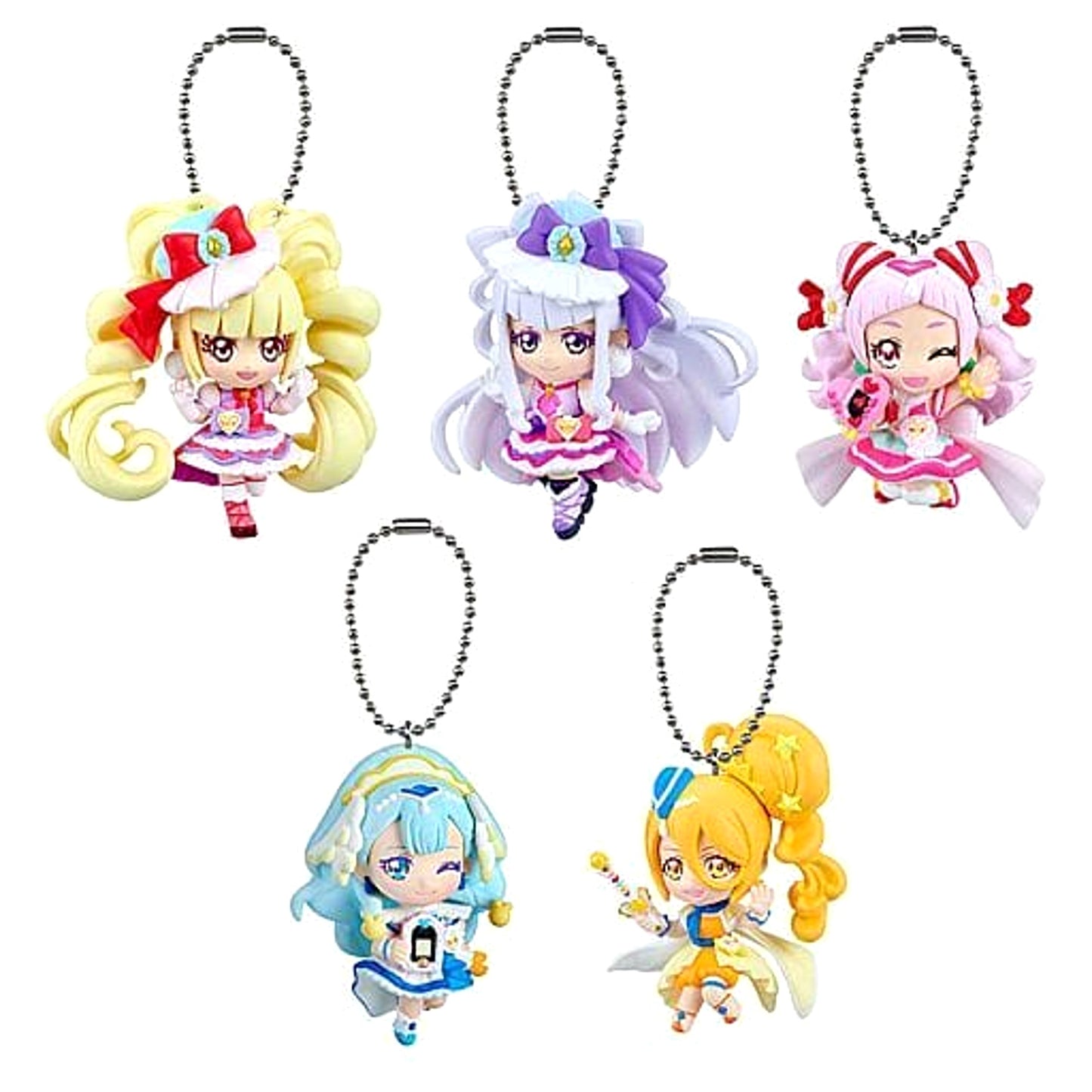 Hug tto! PreCure Cure Macherie & Others Mascot 2 All 5 Types Set Keychains [USED]
