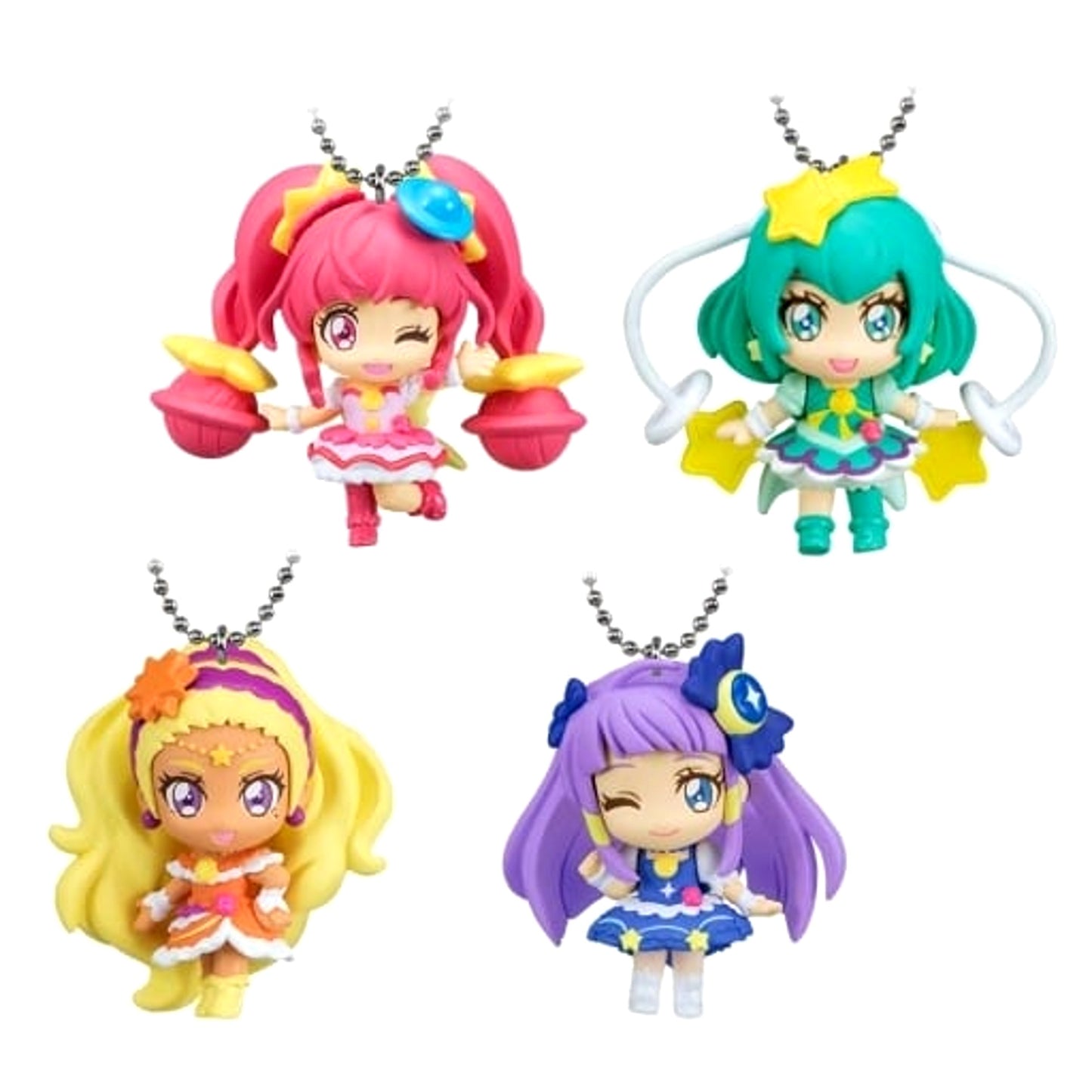 Star Twinkle PreCure Cure Star & Others Mascot All 4 Types Set Keychains [USED]