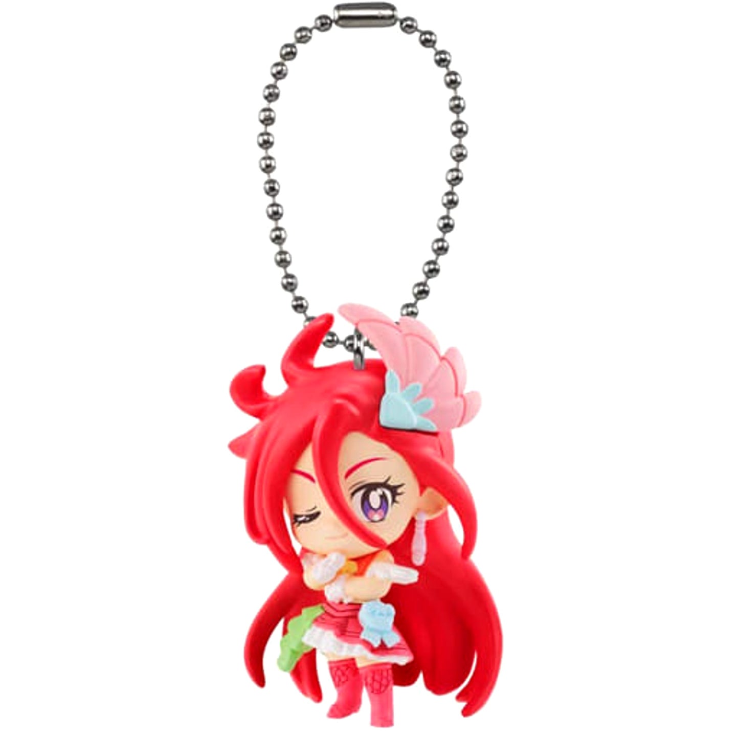 Tropical Rouge! Pretty Cure Cure Flamingo 4 Mascot Keychains [USED]