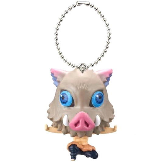 Demon Slayer: Kimetsu no Yaiba Inosuke Hashibira 3 Deformed Mascot 2 Keychains [USED]