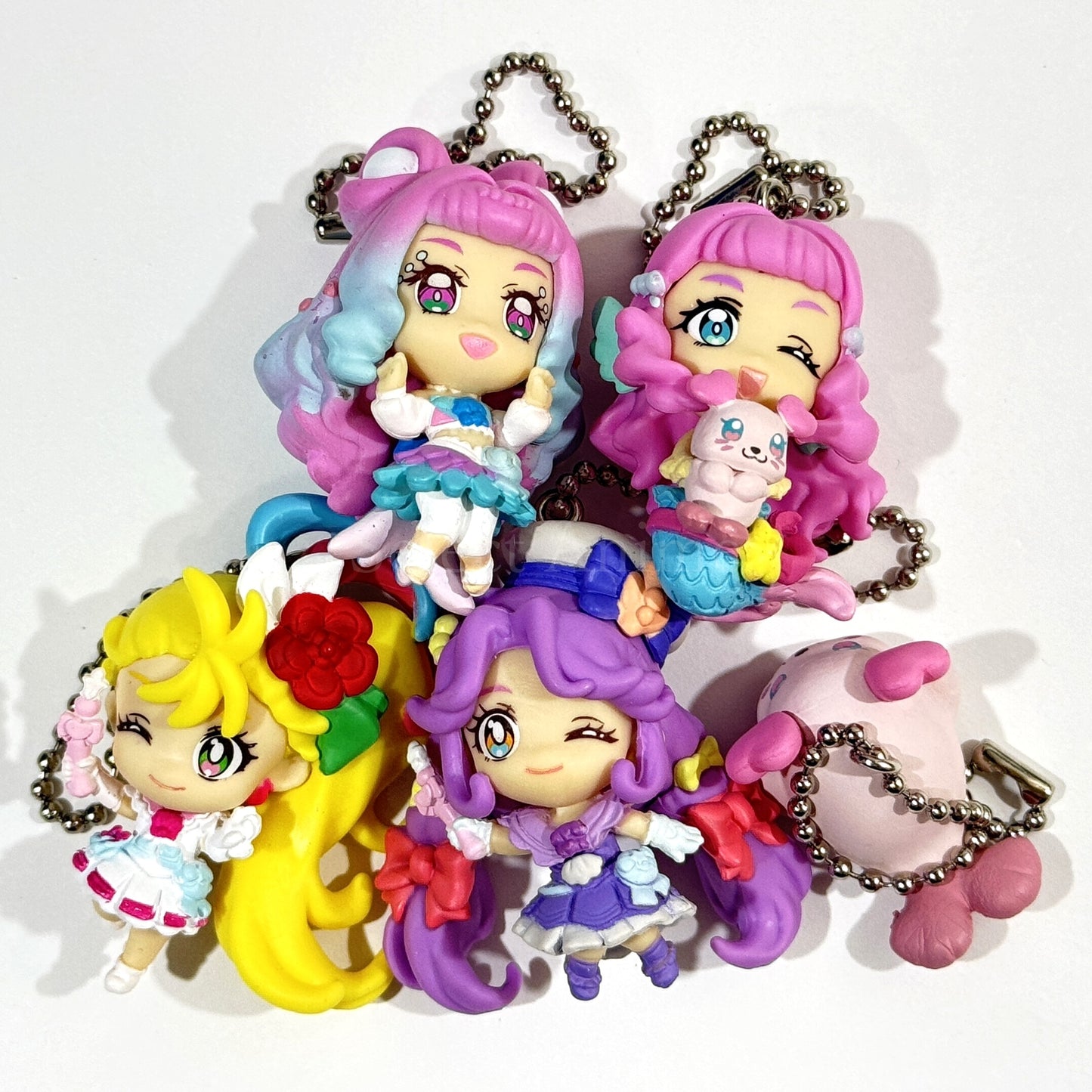 Tropical Rouge! Pretty Cure Cure La Mer & Others Mascot 2 All 5 Types Set Keychains [USED]