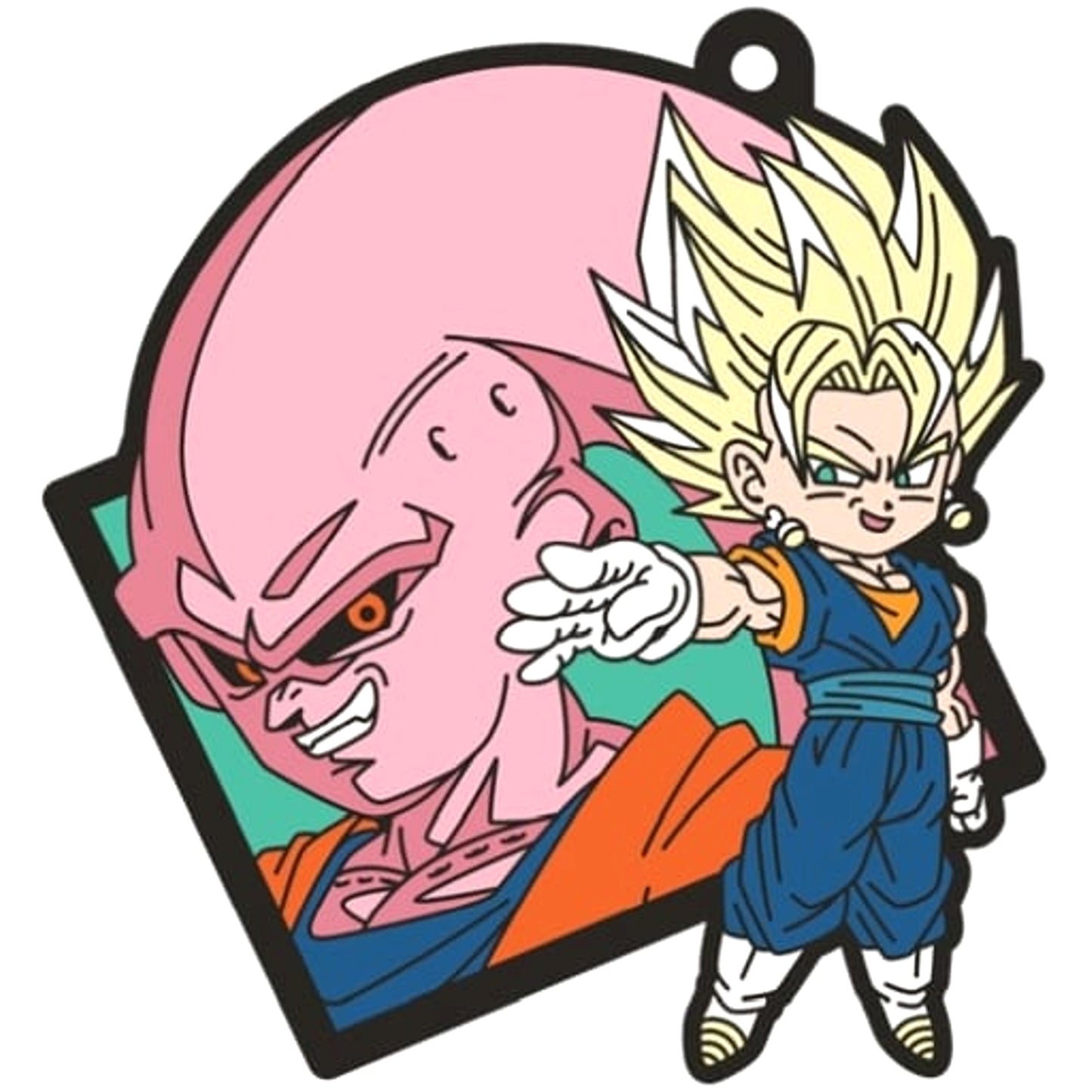Dragon Ball Son Goku Majin Buu 7 Rubbermas Art Gummies 2 Keychains [USED]