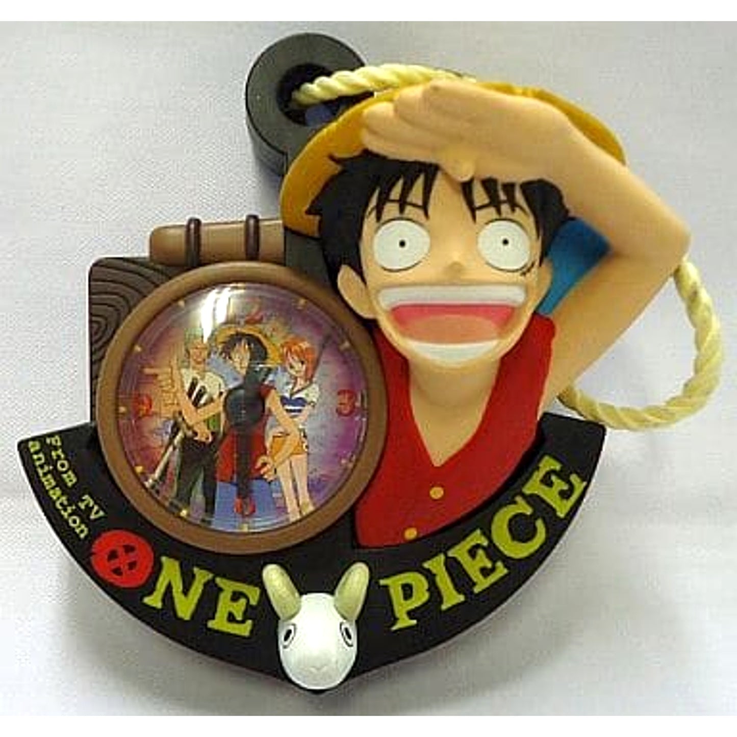 One Piece Pirate Luffy Wall Clock Luffy Zoro and Nami Dial [USED]