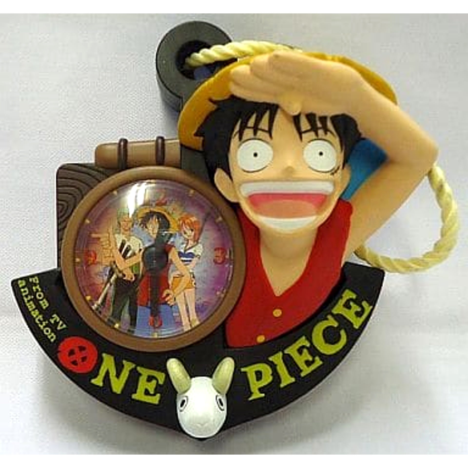 One Piece Pirate Luffy Wall Clock Luffy Zoro and Nami Dial [USED]