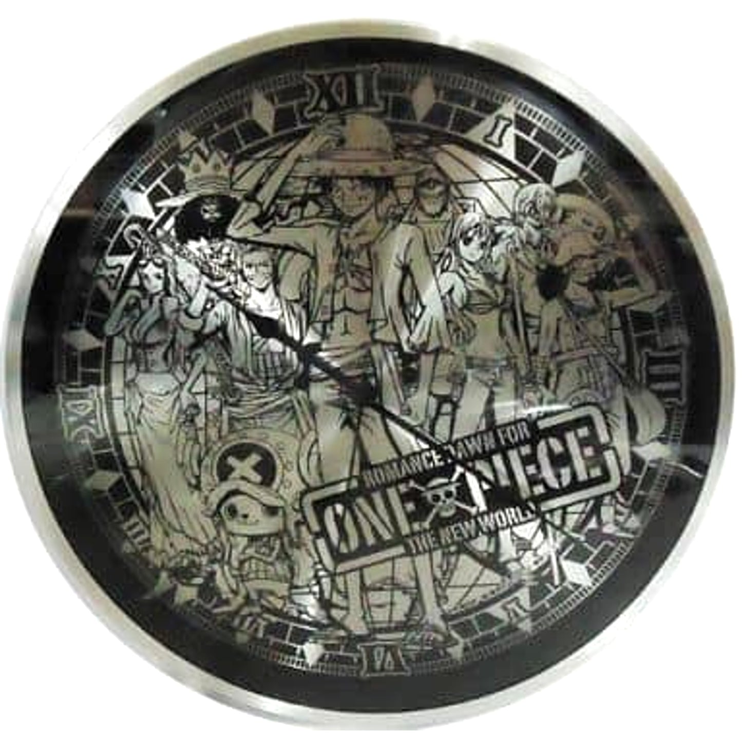 One Piece Straw Hat Pirates New World Wall Clock Silver Black [USED]