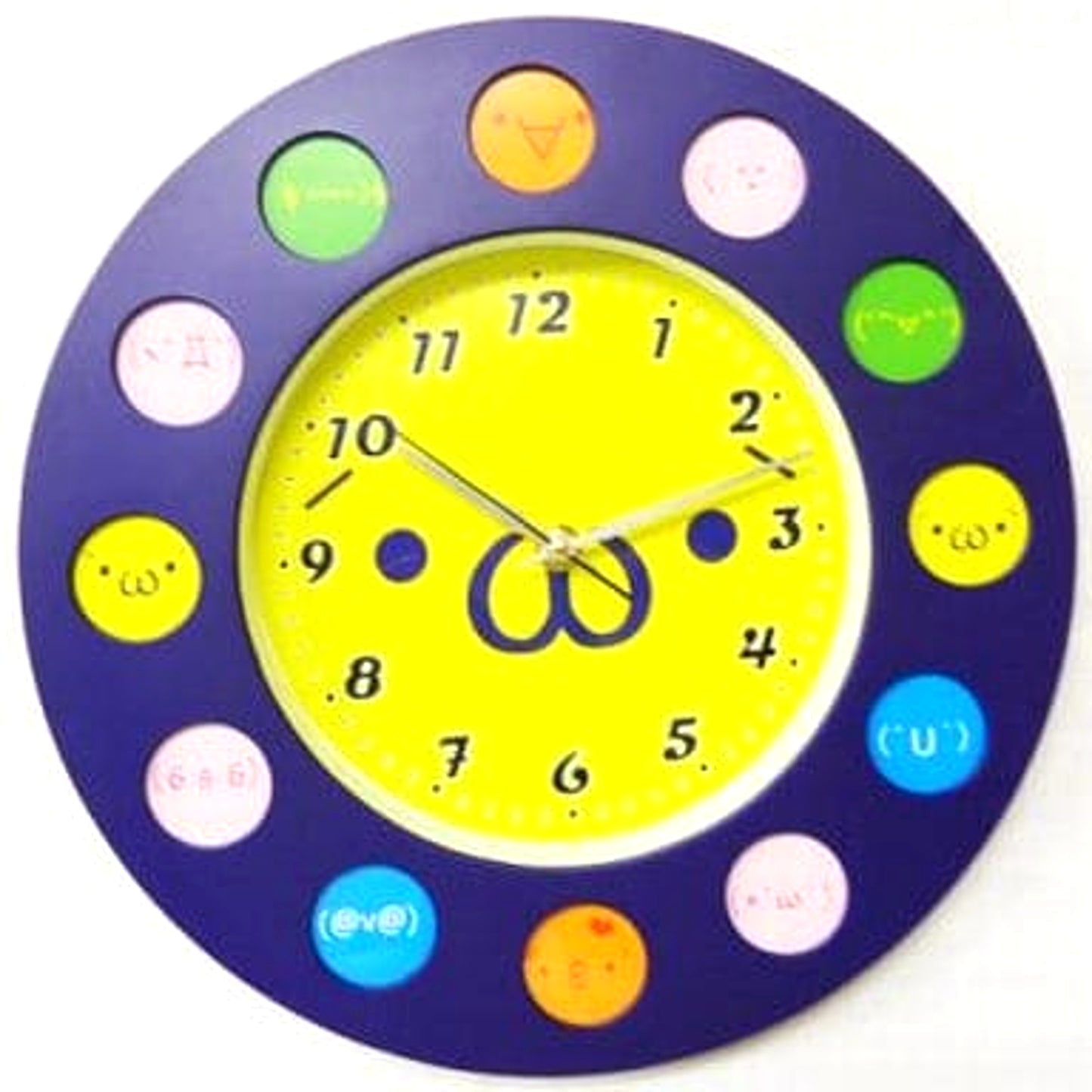 Shobon Yellow Emoticon 12 Window Wall Clock [USED]