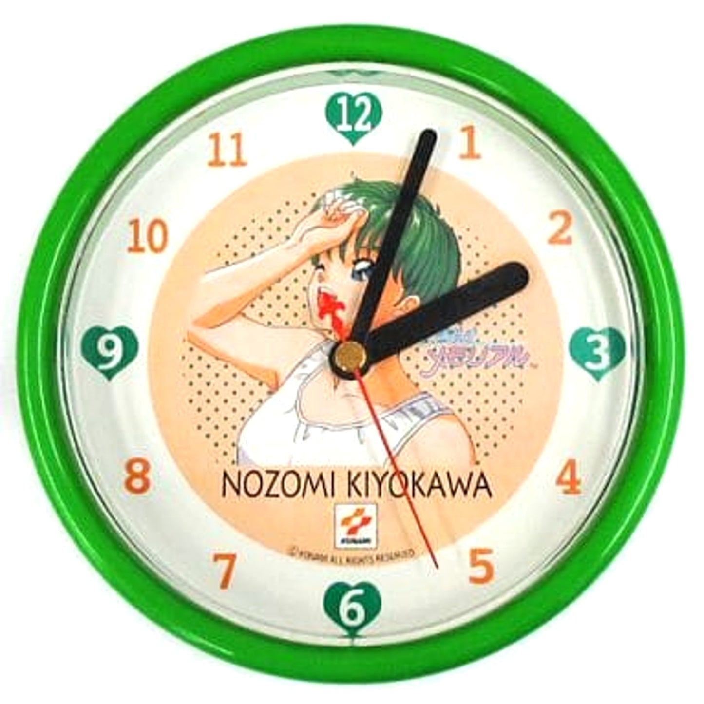 Tokimeki Memorial Nozomi Kiyokawa Green Tokimeki Wall Clock [USED]