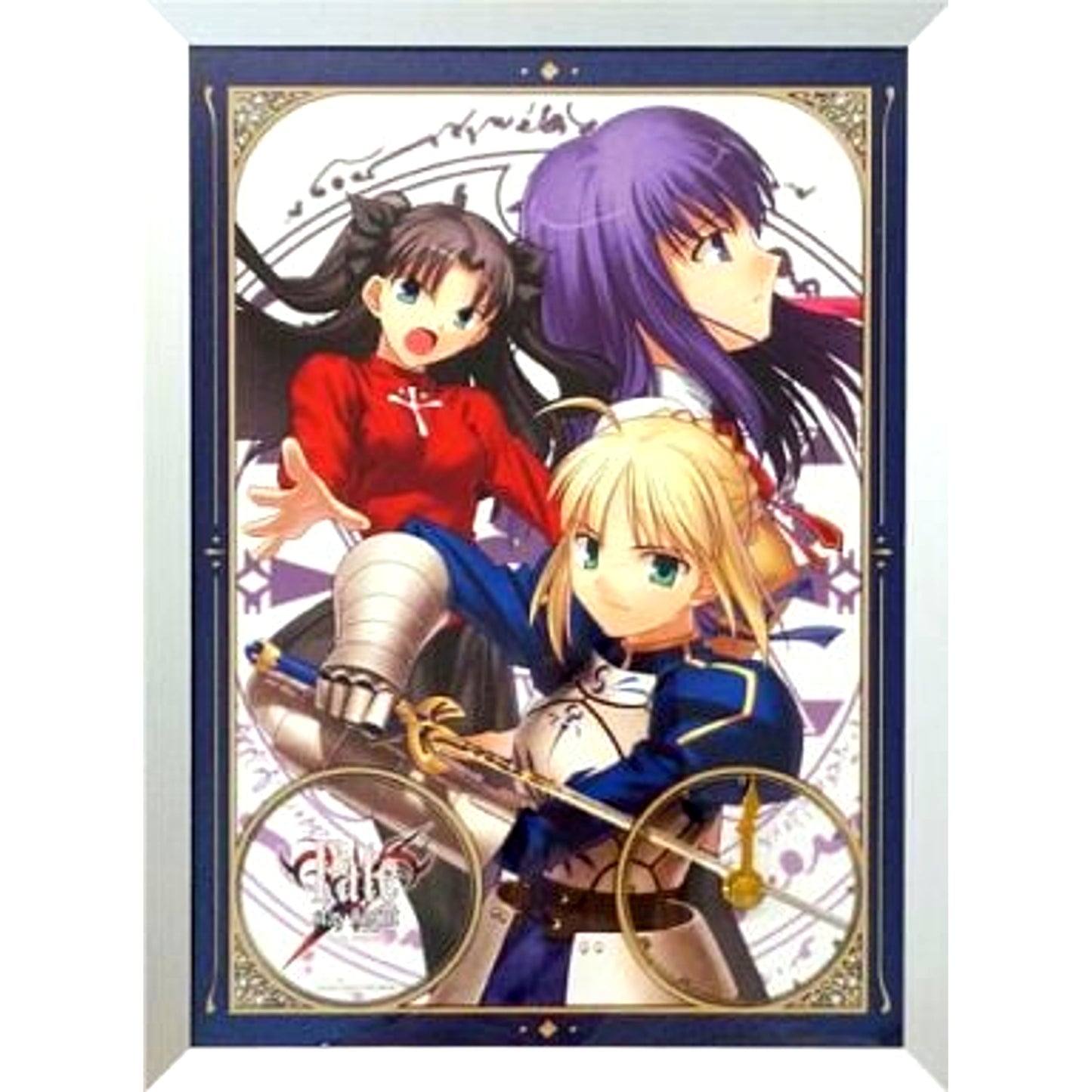 Single Item Saber & Rin Tohsaka & Sakura Matou A4 Panel Clock Fate/stay night Set Part. 5 Akihabara Denkigai Matsuri 2011 Winter in Heiwajima Goods [USED]