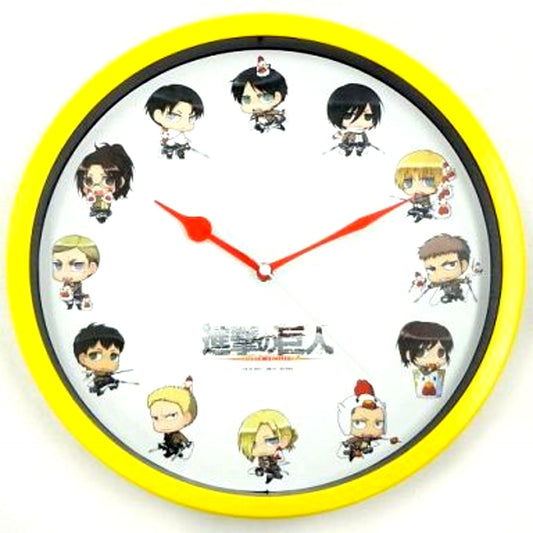 Group Chimi Character Prize C Attack on Titan x Lawson Receipt ID Campaign Beverage Course Original Wall Clock [USED]