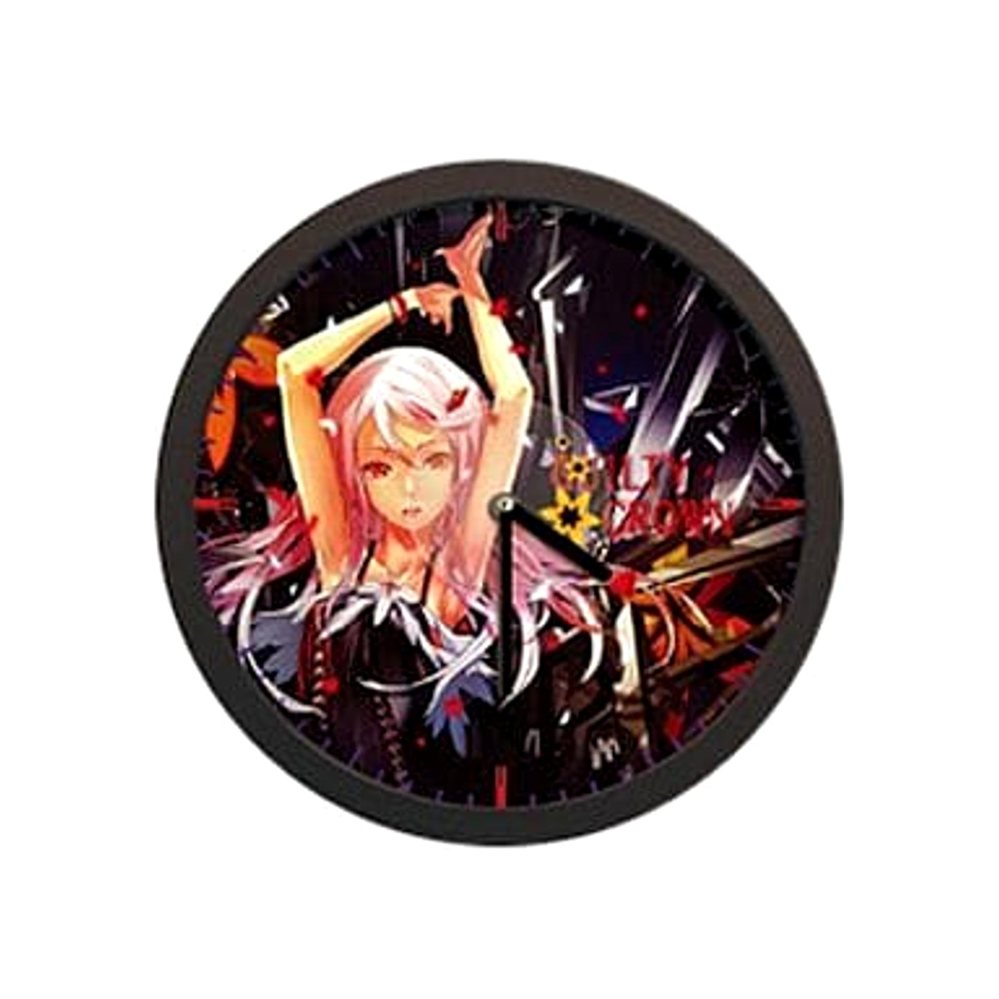 Guilty Crown Inori Yuzuriha Black Background Wall Clock B [USED]