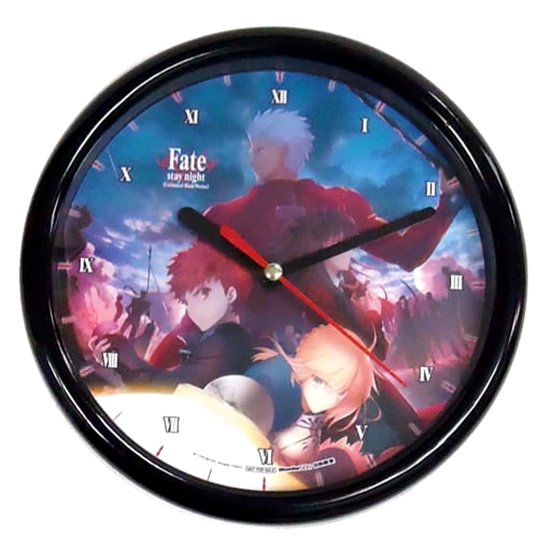 Fate/stay night Unlimited Blade Works Shirou Emiya Rin Tohsaka Saber and Archer Wall Clock WonderGOO Bonus [USED]