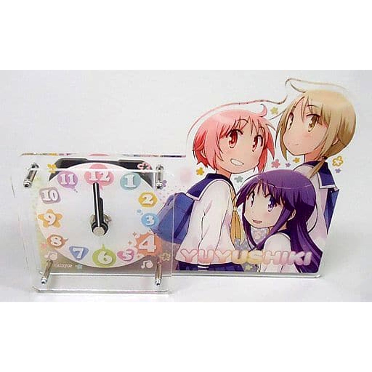 Yuyushiki Yuzuko, Yui and Midori Desktop Acrylic Clock C92 Goods [USED]
