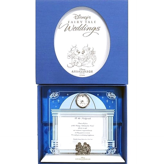 Disney Mickey and Minnie Photo Frame with Clock Disney Ambassador Hotel Wedding Gift [USED]
