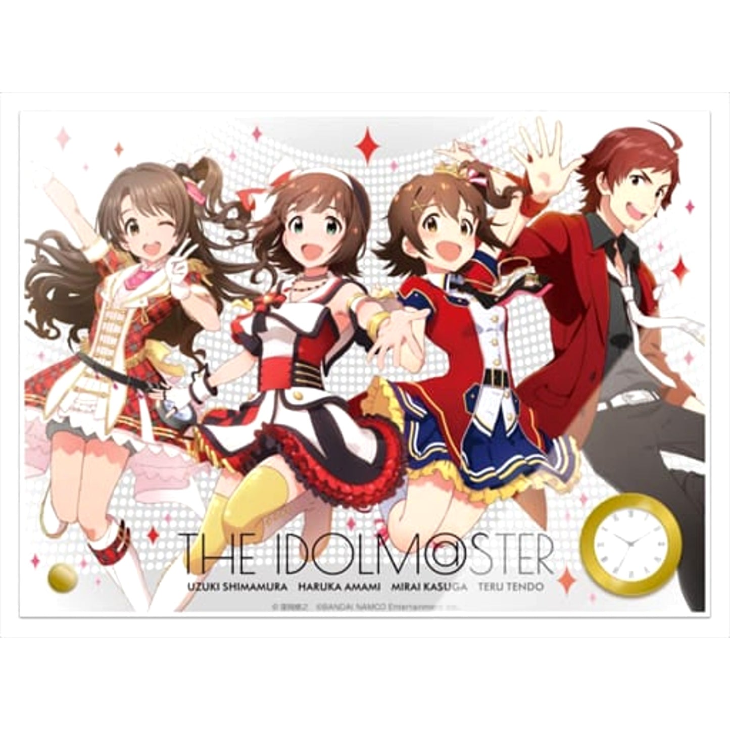 THE IDOLM@STER Haruka Amami Mirai Kasuga Uzuki Shimamura Teru Tendo Acrylic Clock [USED]