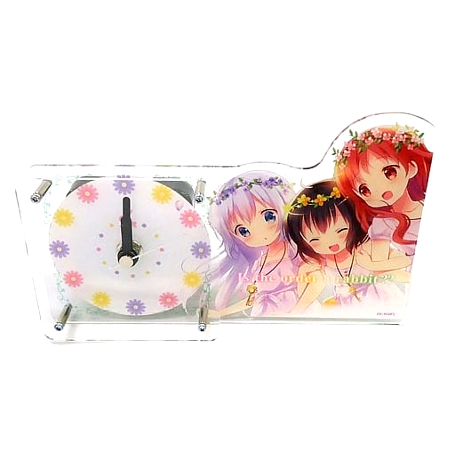 Chimame Corps Flower Crown Is the Order a Rabbit?? Acrylic Desk Clock [USED]
