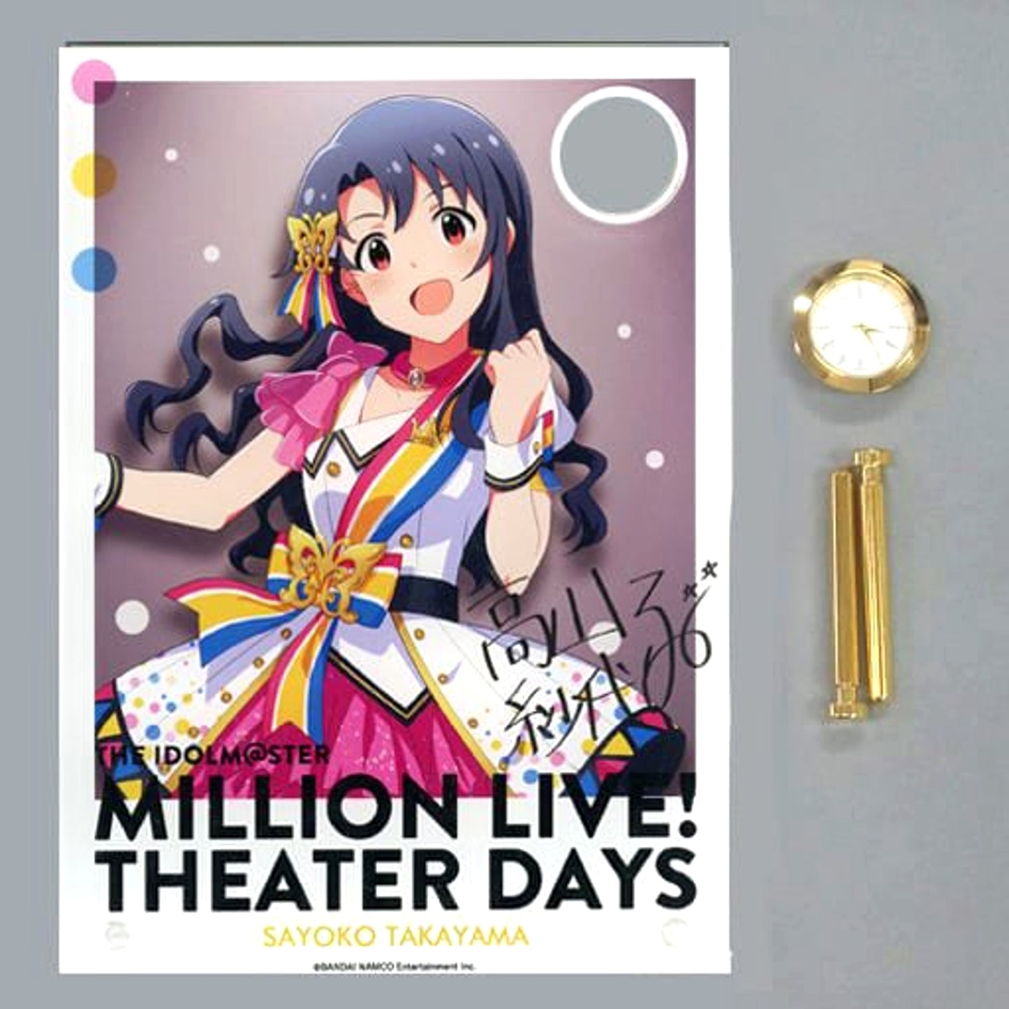 THE IDOLM@STER MILLION LIVE! THEATER DAYS Sayoko Takayama Signed Ver. Acrylic Art with Clock Nouvelle Tricolore Ver. 1st Anniversary in Akihabara [USED]
