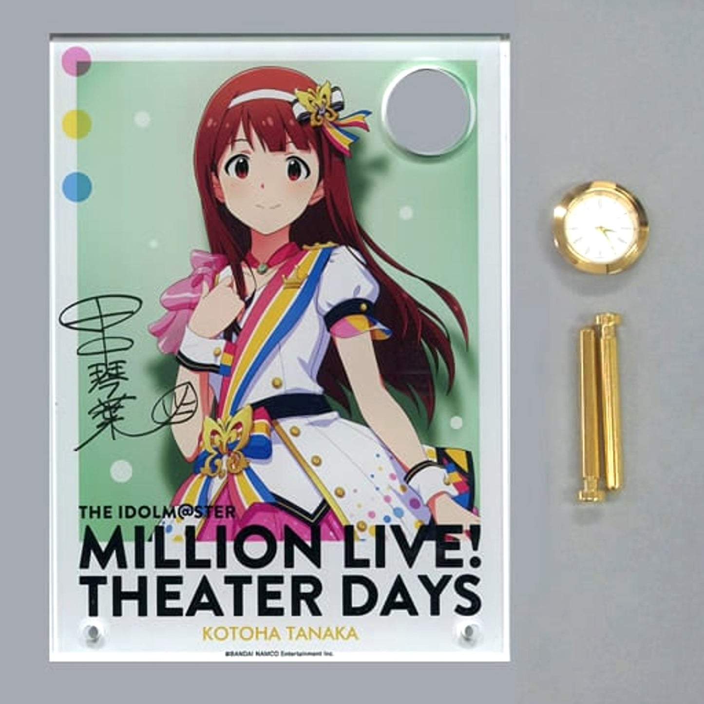 The Idolmaster Million Live! Theater Days Kotoha Tanaka Signed Clock Acrylic Art Nouvelle Tricolore Ver. 1st Anniversary in Akihabara [USED]