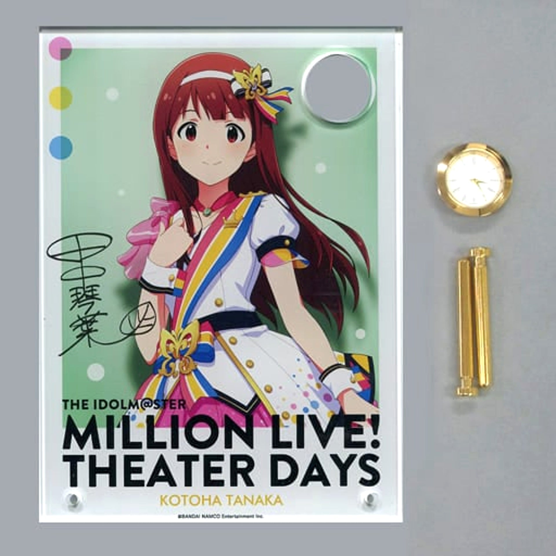 The Idolmaster Million Live! Theater Days Kotoha Tanaka Signed Clock Acrylic Art Nouvelle Tricolore Ver. 1st Anniversary in Akihabara [USED]