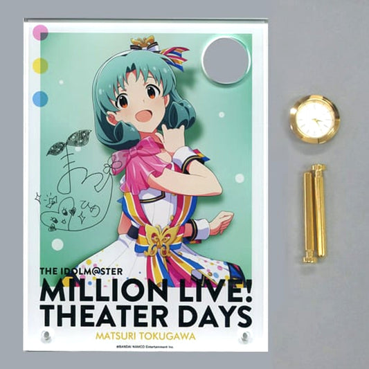 The Idolmaster Million Live Theater Days Matsuri Tokugawa Signed Ver. Acrylic Art with Clock Nouvelle Tricolore Ver. 1st Anniversary in Akihabara [USED]