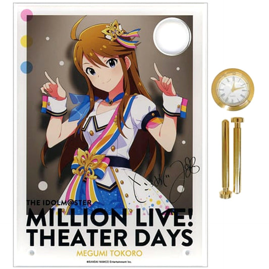 The Idolmaster Million Live! Theater Days Megumi Tokoro Signed Clock Acrylic Art Nouvelle Tricolore Ver. 1st Anniversary in Akihabara [USED]