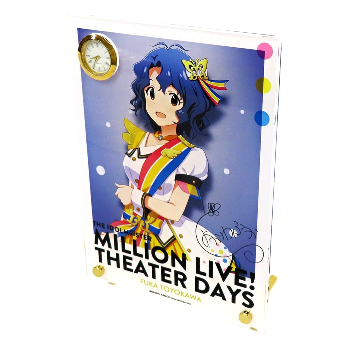 The Idolm@ster Million Live! Theater Days Fuka Toyokawa Signed Ver. Acrylic Art with Clock Nouvelle Tricolore Ver. 1st Anniversary in Akihabara [USED]